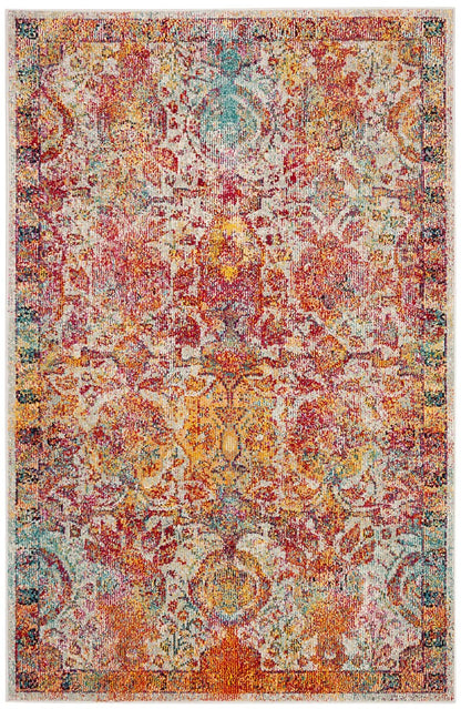 Safavieh Crystal Crs505A Light Blue / Orange Vintage / Distressed Area Rug