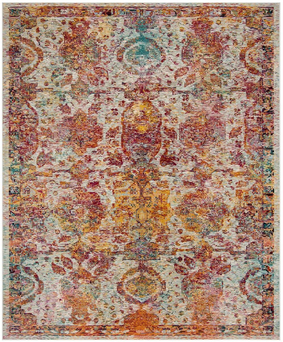 Safavieh Crystal Crs505A Light Blue / Orange Vintage / Distressed Area Rug