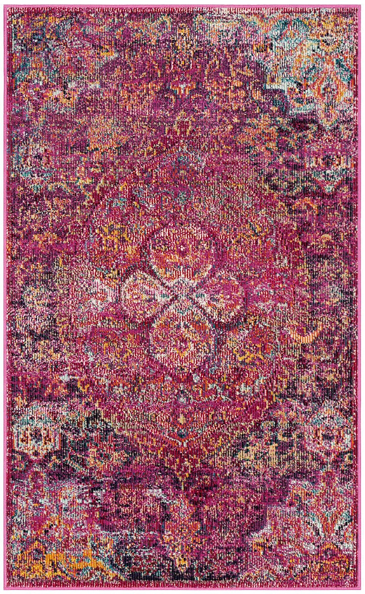 Safavieh Crystal Crs512S Fuchsia / Purple Vintage / Distressed Area Rug