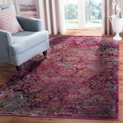 Safavieh Crystal Crs512S Fuchsia / Purple Vintage / Distressed Area Rug