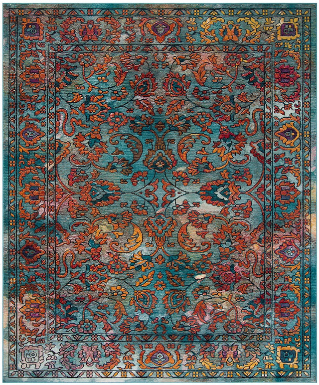 Safavieh Crystal Crs515A Light Blue / Orange Area Rug