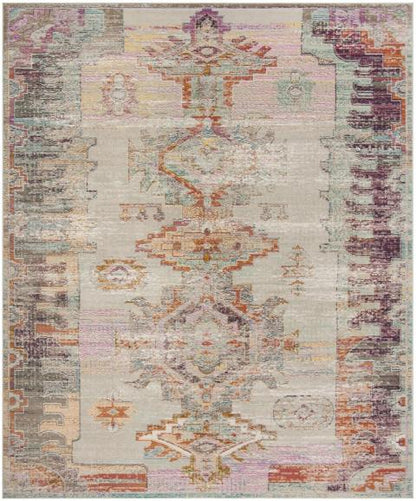 Safavieh Crystal Crs517P Light Grey / Purple Rugs