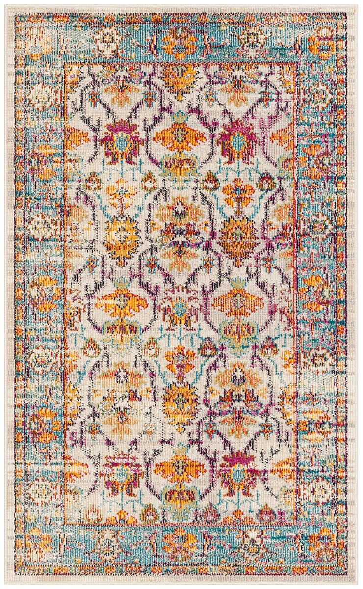 Safavieh Crystal Crs518G Cream / Teal Vintage / Distressed Area Rug