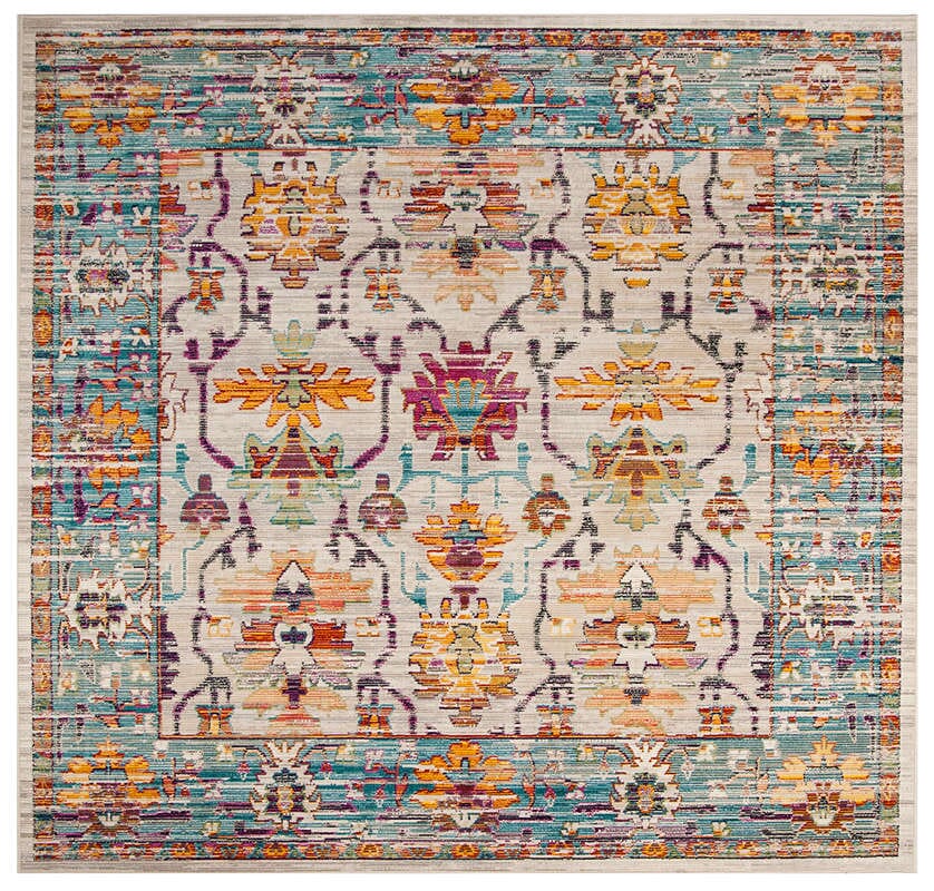 Safavieh Crystal Crs518G Cream / Teal Vintage / Distressed Area Rug