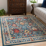 Surya Crafty Crt-2308 Navy, Khaki, White, Burnt Orange Rugs.