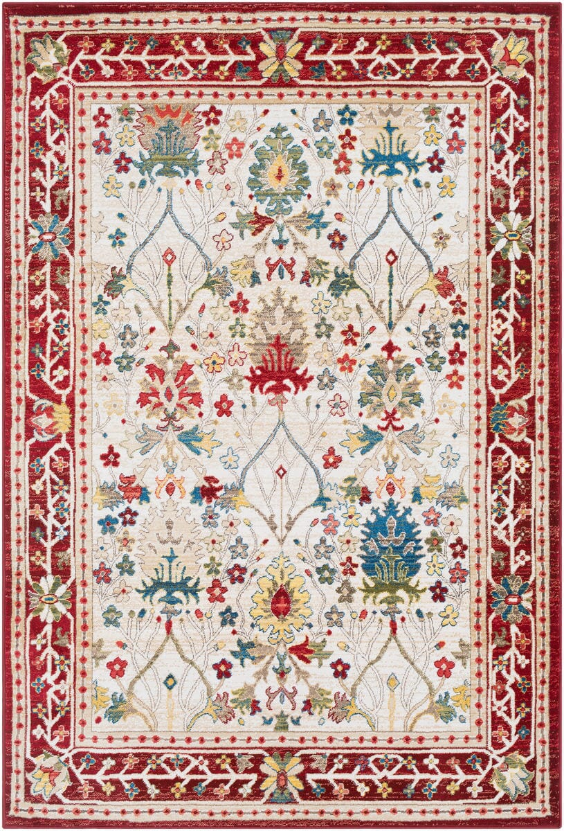 Surya Crafty Crt-2309 Dark Red, Burnt Orange, White Rugs.