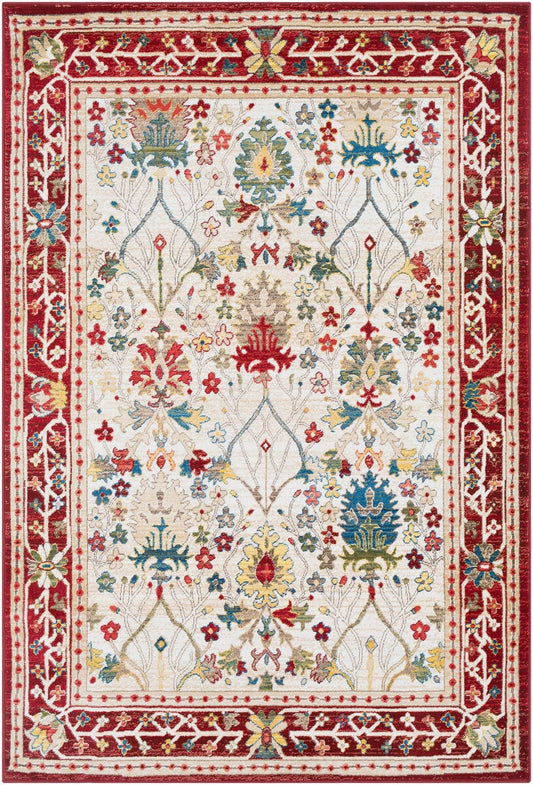 Surya Crafty Crt-2309 Dark Red, Burnt Orange, White Area Rug