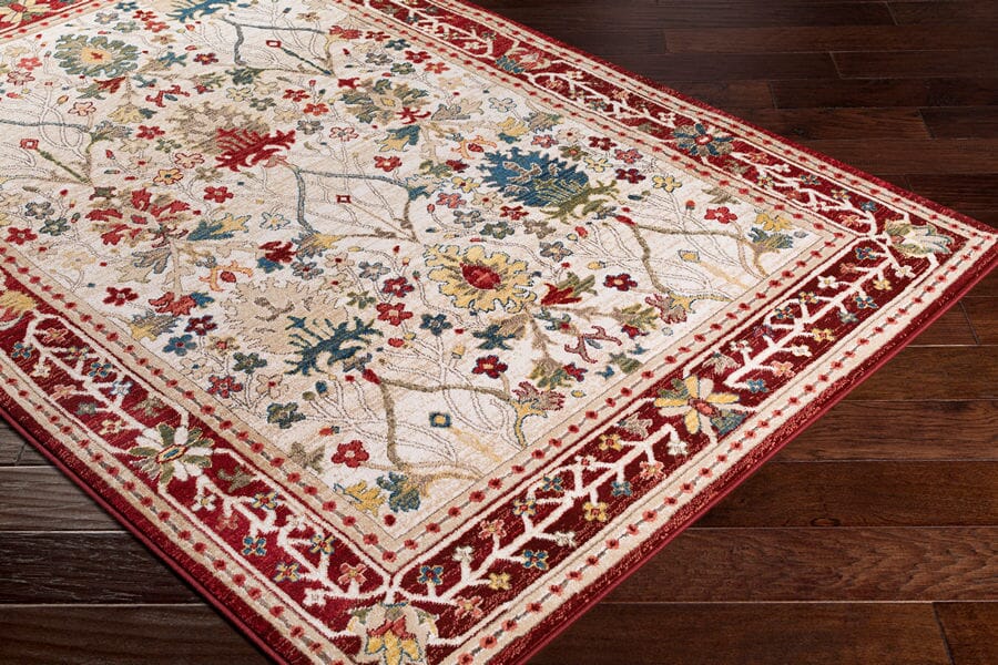 Surya Crafty Crt-2309 Dark Red, Burnt Orange, White Rugs.