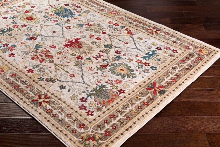 Surya Crafty Crt-2311 Dark Red, White, Khaki, Camel Area Rug