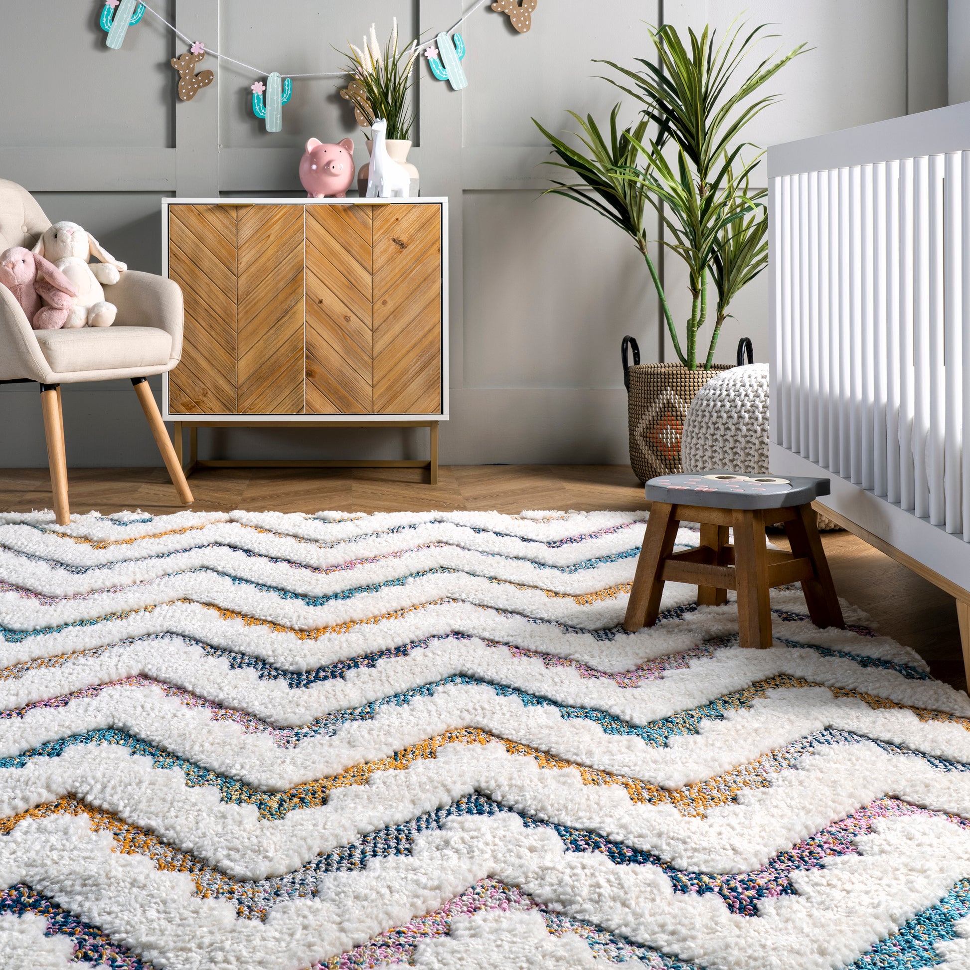 Nuloom Rumi Chevron Nru2986A Beige Area Rug