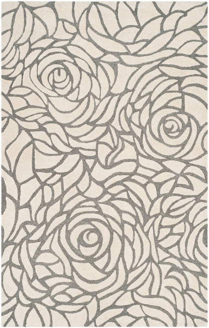 Safavieh Casablanca Csb304A Ivory / Grey Floral / Country Area Rug