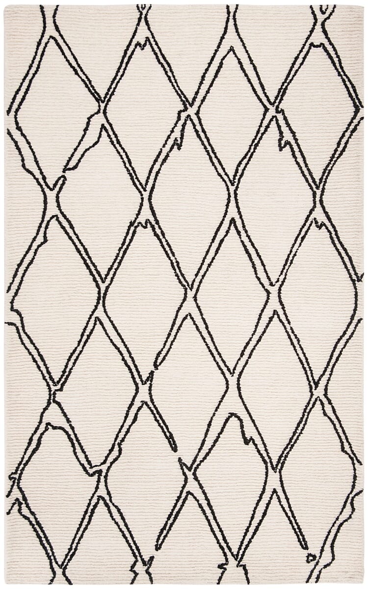 Safavieh Casablanca Csb350Z Ivory / Black Moroccan Area Rug