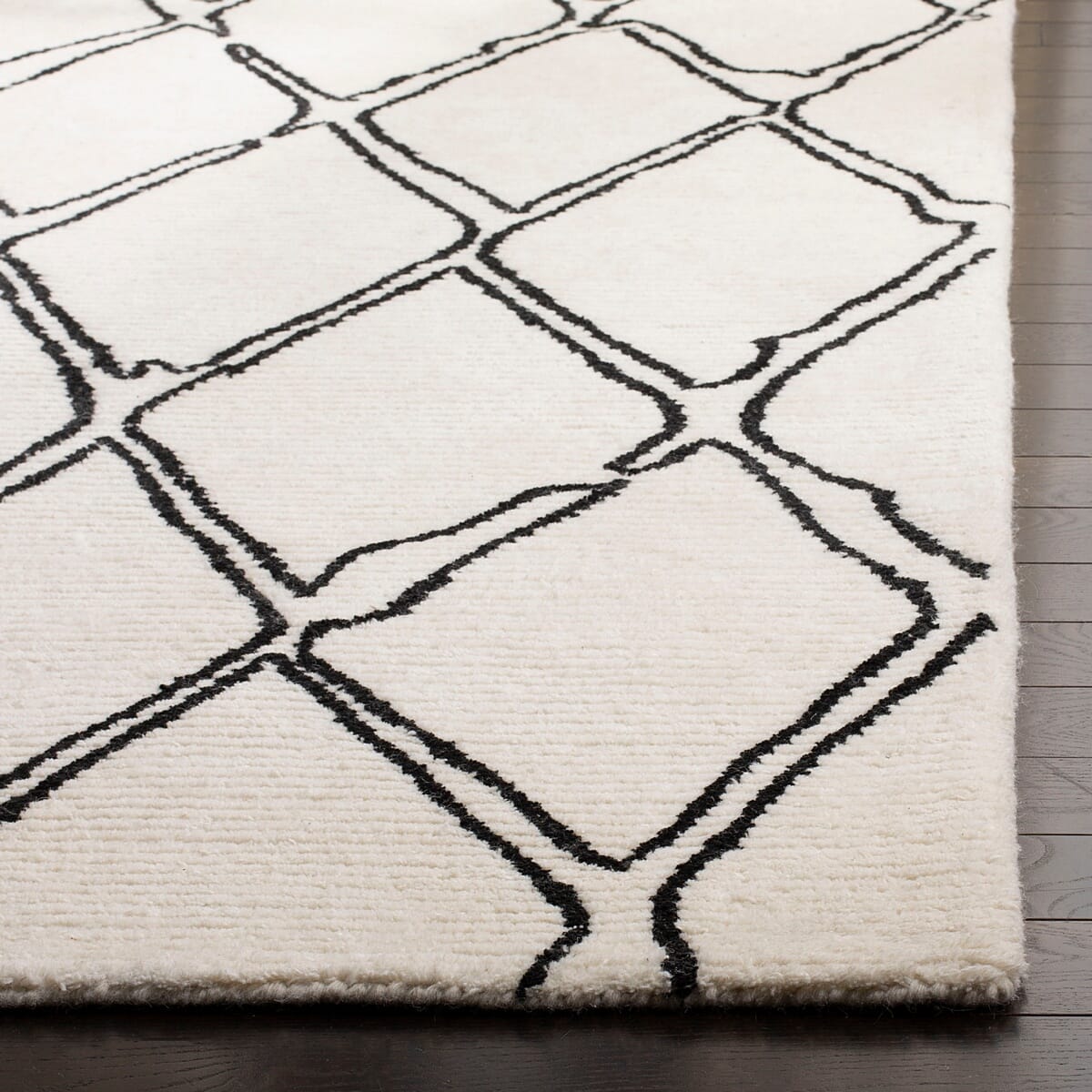 Safavieh Casablanca Csb350Z Ivory / Black Moroccan Area Rug