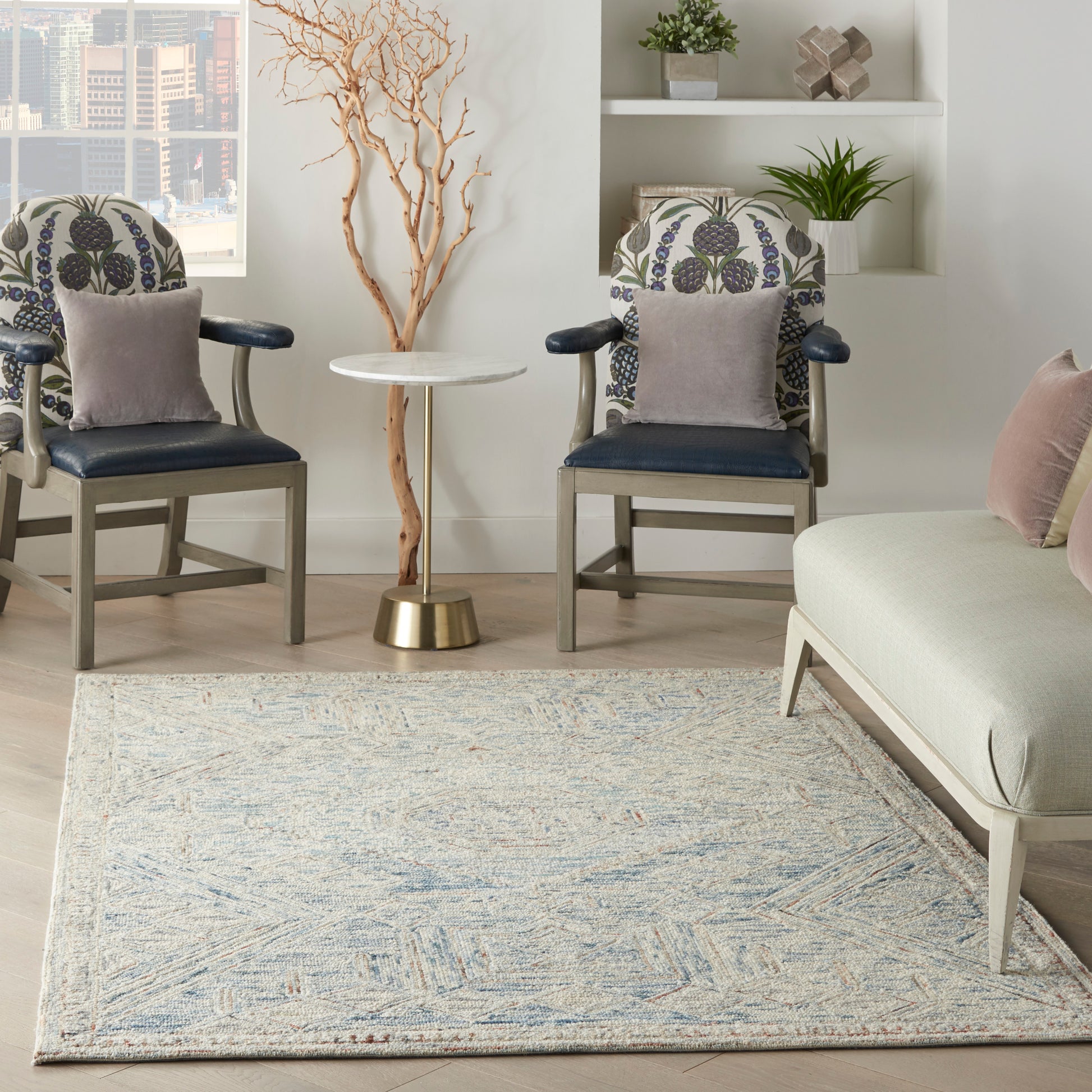 Nourison Interlock Itl02 Blue/Multi Area Rug