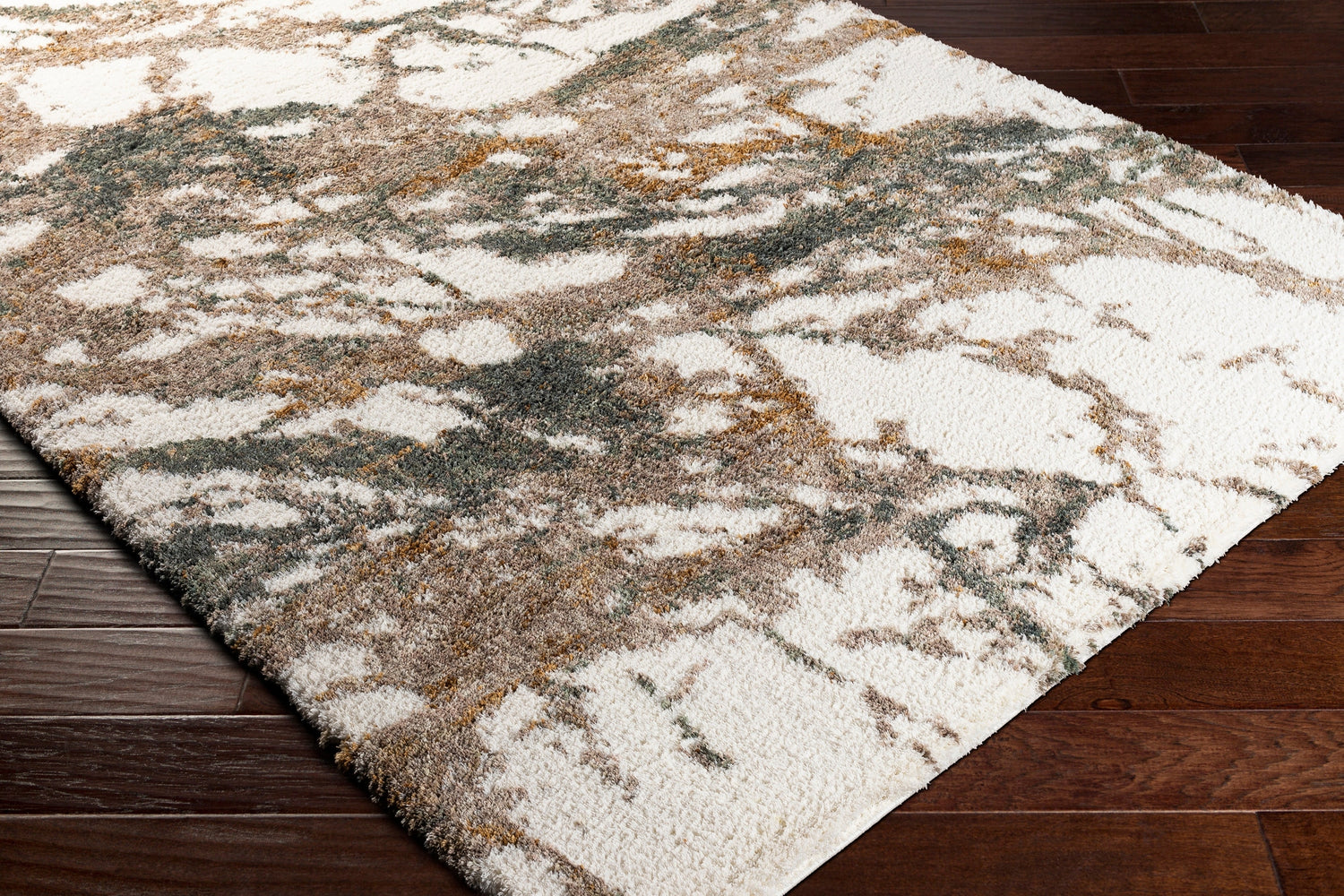 Surya Celestial Shag Csg-2303 Cream, Taupe, Medium Gray, Dark Green Rugs.