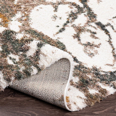 Surya Celestial Shag Csg-2303 Cream, Taupe, Medium Gray, Dark Green Rugs.