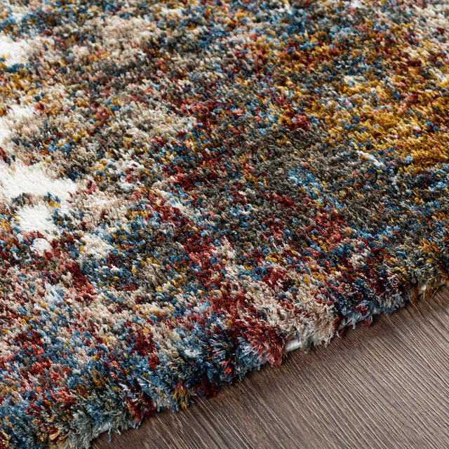 Surya Celestial Shag Csg-2307 Teal, Dark Blue, Denim, Burgundy Rugs.