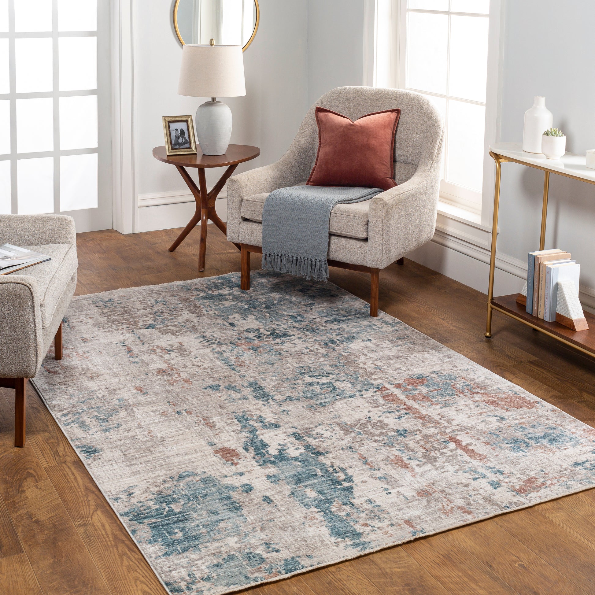 Surya Carlisle Csi-2313 Pale Blue, Dusty Pink Area Rug