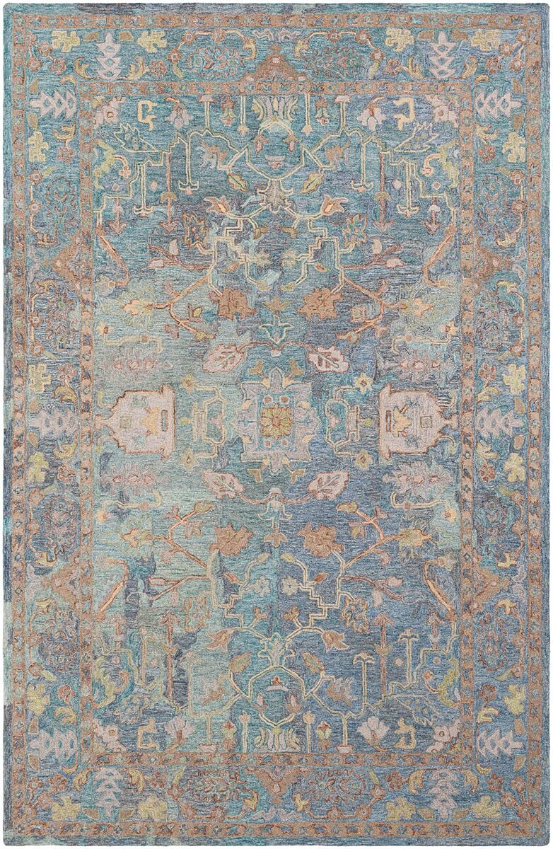 Surya Classic Nouveau Csn-1002 Aqua, Taupe, Grass Green, Khaki Area Rug