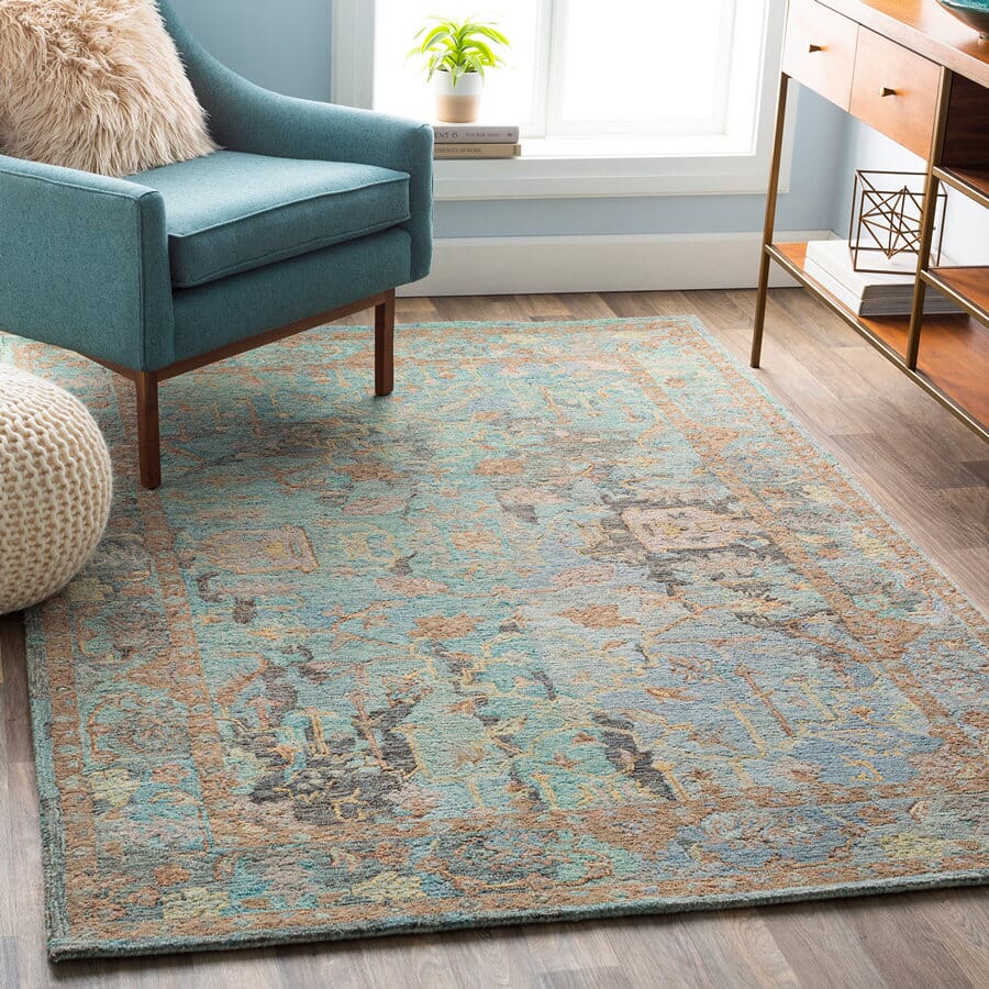 Surya Classic Nouveau Csn-1002 Aqua, Taupe, Grass Green, Khaki Rugs.