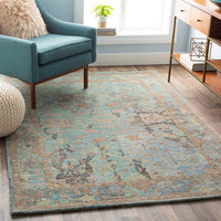 Surya Classic Nouveau Csn-1002 Aqua, Taupe, Grass Green, Khaki Area Rug