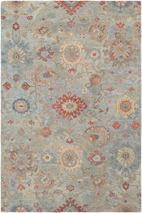 Surya Classic Nouveau Csn-1004 Emerald, Khaki, Wheat, Tan, Aqua Rugs.