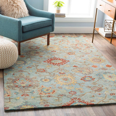 Surya Classic Nouveau Csn-1004 Emerald, Khaki, Wheat, Tan, Aqua Rugs.