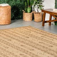 Nuloom Jemma Tribal Bands Nje1815A Beige Area Rug