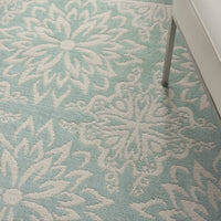 Nourison Jubilant Jub06 Ivory / Green Damask Area Rug