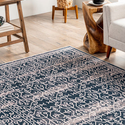 AreaRugs.com Wavaj Nwa1205A Navy Area Rug