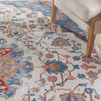 Nourison Elation Etn09 Ivory Blue Area Rug