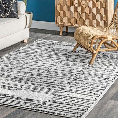 Nuloom Striped Breanne Nst1513A Gray Area Rug