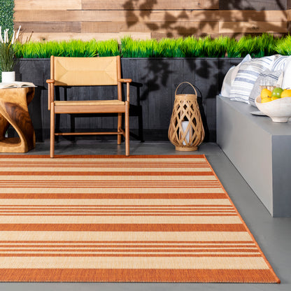 Nuloom Robin Multi Stripe Nro2866D Terracotta Area Rug