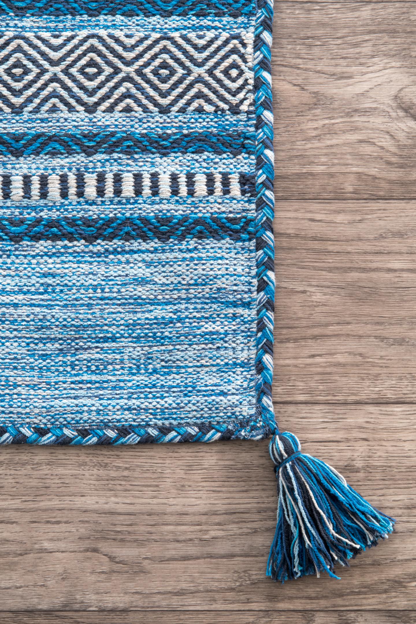 Nuloom Deetta Banded Nde2062A Blue Area Rug