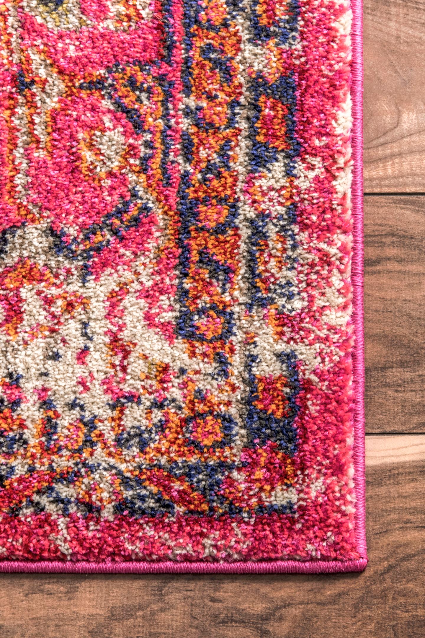 Nuloom Distressed Floral Anabel Ndi2247A Pink Area Rug