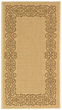 Safavieh Courtyard cy1588-3001 Natural / Brown Bordered Area Rug