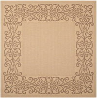 Safavieh Courtyard Cy1588-3001 Natural / Brown Bordered Area Rug