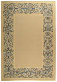 Safavieh Courtyard Cy1588-3101 Natural / Blue Bordered Area Rug