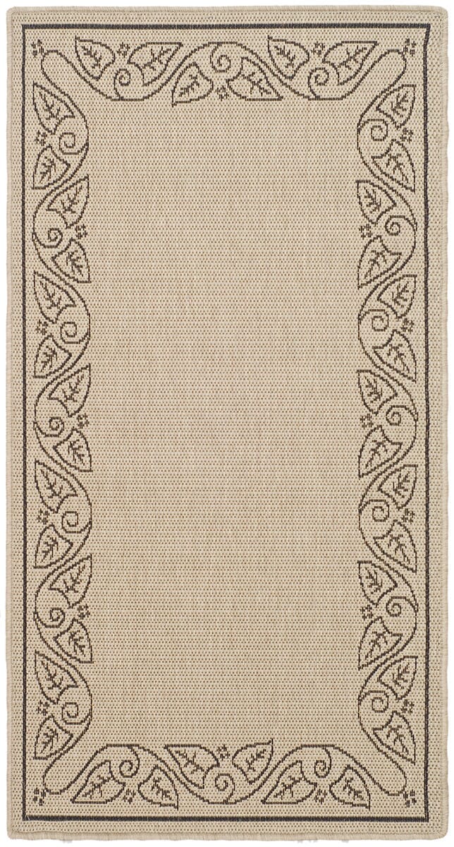 Safavieh Courtyard Cy1677-3901 Sand / Black Bordered Area Rug