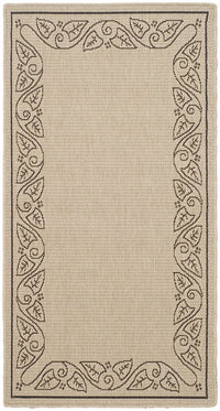 Safavieh Courtyard Cy1677-3901 Sand / Black Bordered Area Rug