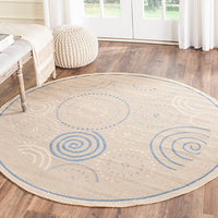 Safavieh Courtyard Cy1906-3101 Natural / Blue Geometric Area Rug