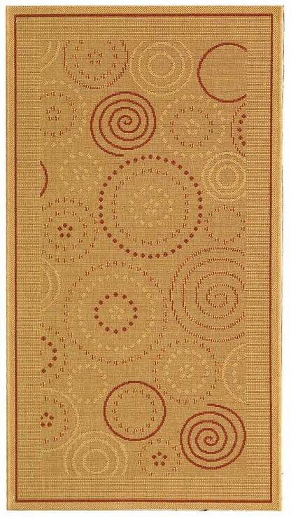 Safavieh Courtyard Cy1906-3201 Natural / Terra Geometric Area Rug