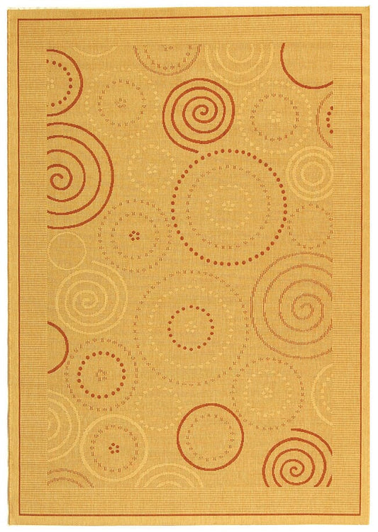 Safavieh Courtyard Cy1906-3201 Natural / Terra Geometric Area Rug