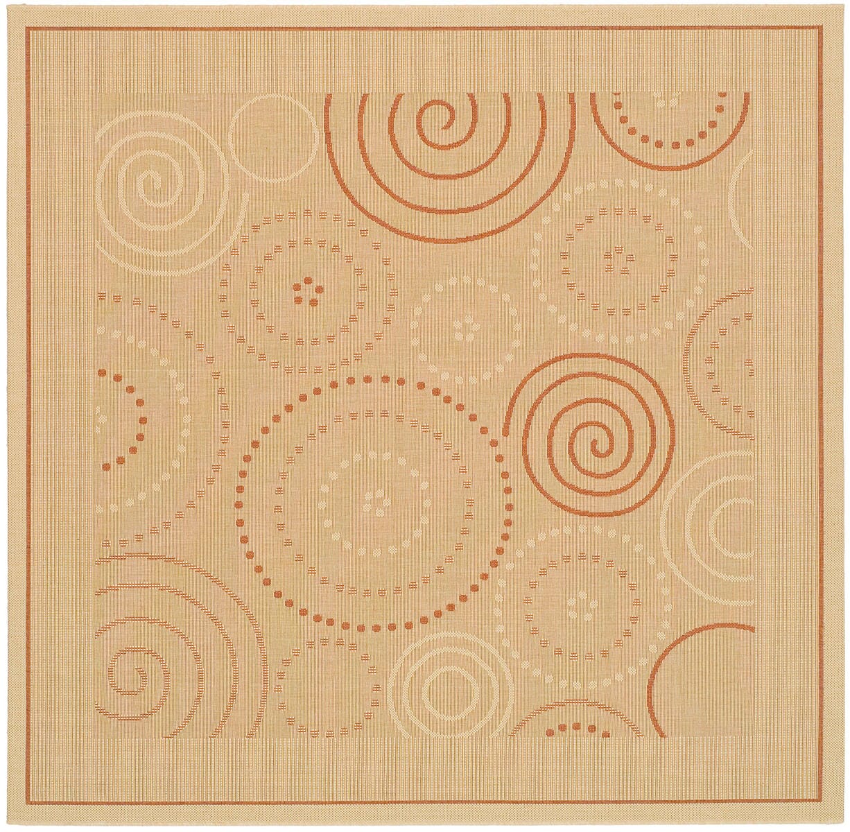 Safavieh Courtyard Cy1906-3201 Natural / Terra Geometric Area Rug