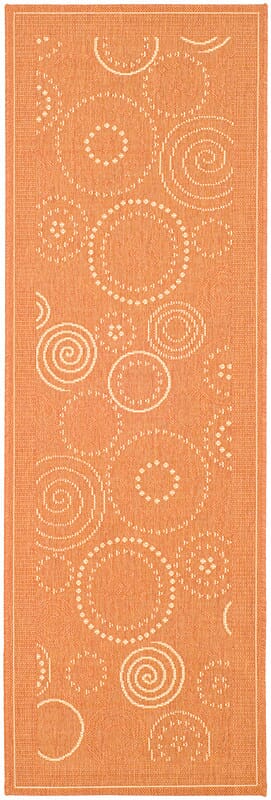 Safavieh Courtyard Cy1906-3202 Terracotta / Natural Geometric Area Rug