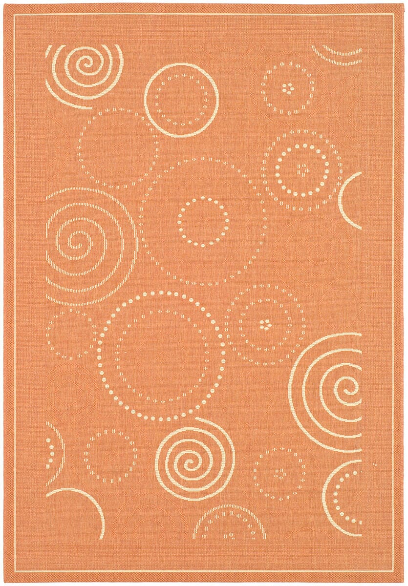 Safavieh Courtyard Cy1906-3202 Terracotta / Natural Geometric Area Rug