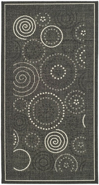 Safavieh Courtyard Cy1906-3908 Black / Sand Geometric Area Rug