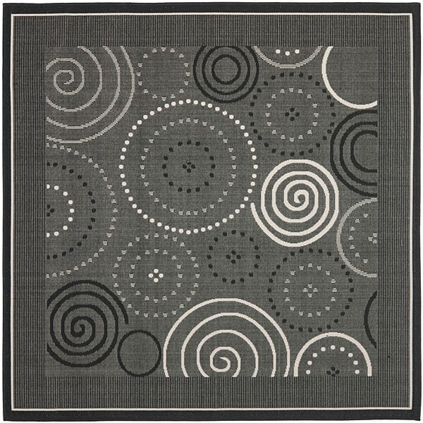 Safavieh Courtyard Cy1906-3908 Black / Sand Geometric Area Rug