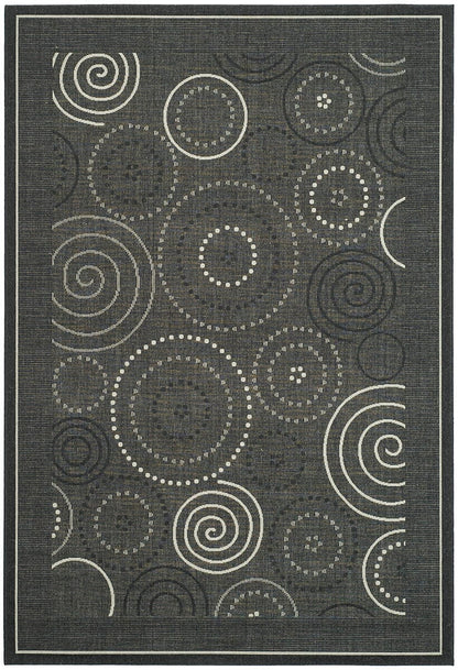 Safavieh Courtyard Cy1906-3908 Black / Sand Geometric Area Rug