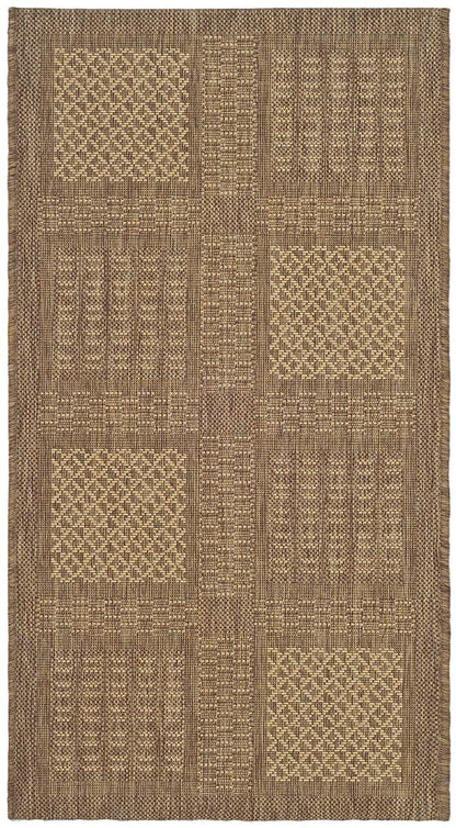 Safavieh Courtyard Cy1928-3009 Brown / Natural Geometric Area Rug